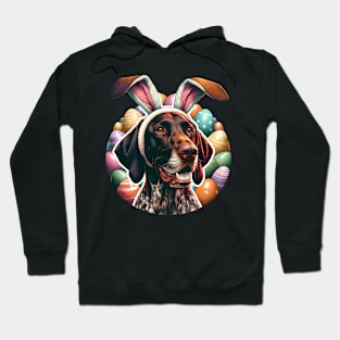 German Shorthaired Pointer Celebrates Easter with Bunny Ears Hoodie